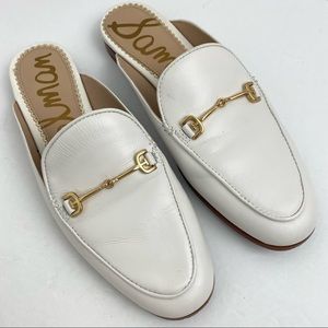 Sam Edelman Linnie size 6 Women’s White Leather Bit Mule Loafer Shoes